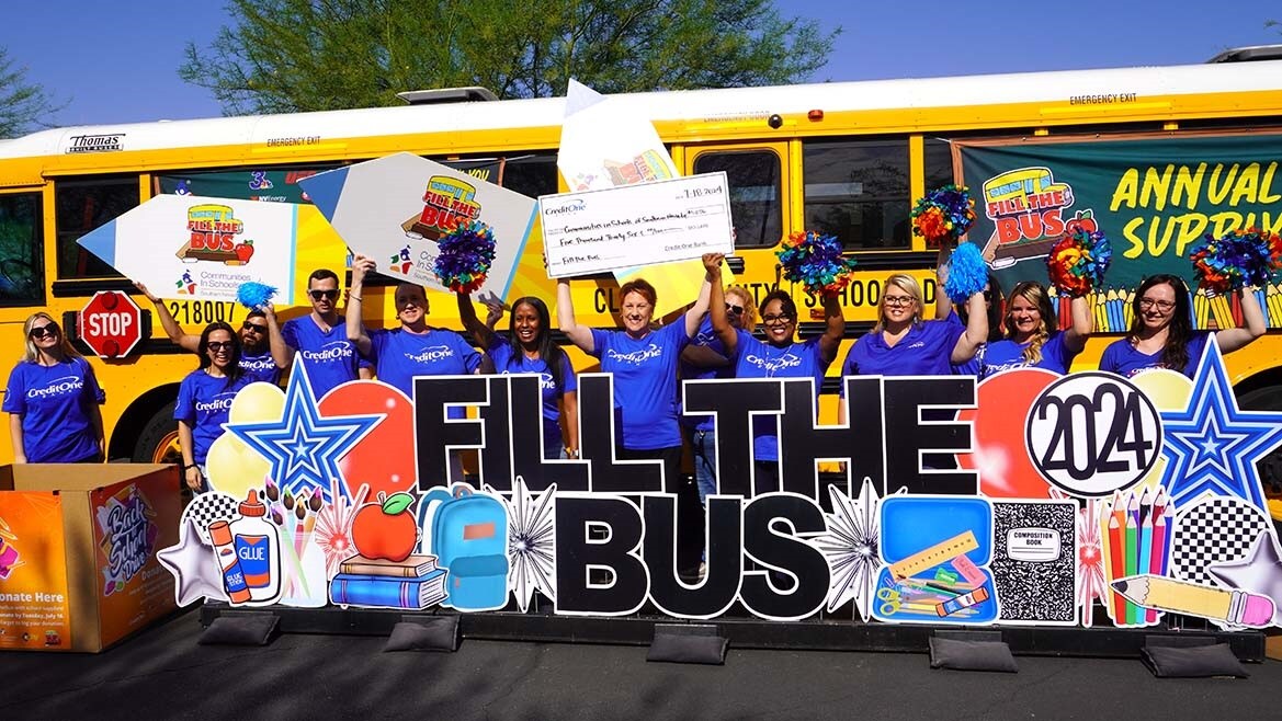 Credit One Bank team members Fill The Bus